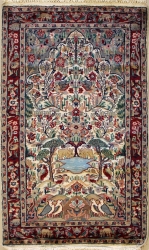 2’11”X4’11” Rug Pictorial Hunting Shikargah