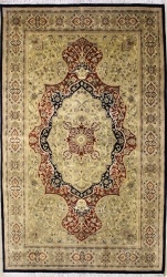 6’0”X9’0” Rug Pak Persian Design Blue,Beige,Mahogany