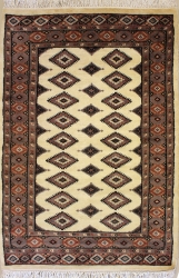 3’0”X5’0” Rug Pak Jaldar Ivory, White Color