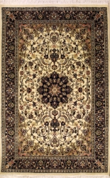 4’0”X6’3” Rug Pak Persian Design Ivory White Color