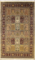 5’0”X8’2” Rug DoubleKnot Pak Persian Bakhtiari Design IvoryColor