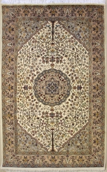 4’6”X7’3” Rug Pak Persian Design Ivory, White Color