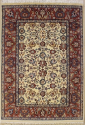 4’0”X5’11” Rug Pak Persian Mahal Design Ivory Color