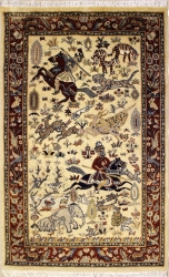 3’0”X5’1” Rug Pictorial Hunting Shikargah