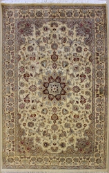 4’6”X7’2” Rug Pak Persian Design Ivory, White Color