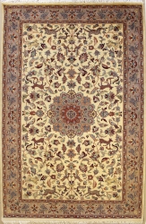 5’1”X8’5” Rug Pak Persian Design Ivory, White Color