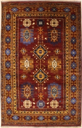 6’7”X9’9” Rug Ziegler Chobi Tribal Design Rust Color