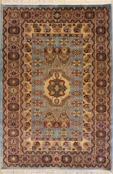 4’7”X6’7” Rug Caucasian Design Firozy, Sky Color