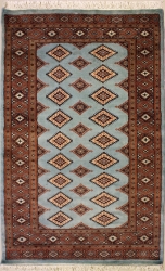 3’0”X5’1” Rug Pak Jaldar Design Firozy, Sky Color