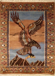 2’6”X4’0” Rug Pictorial Hunting Shikargah