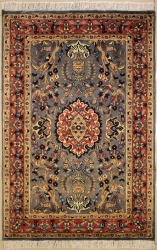 4’1”X6’0” Rug Pictorial Hunting Shikargah