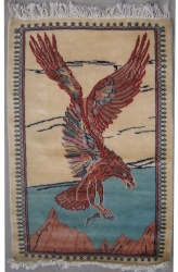 2’0”X2’10” Rug Pak Persian Hunting Shakargha