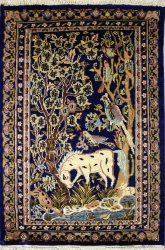 2’11”X5’1” Rug Pictorial Hunting Shikargah